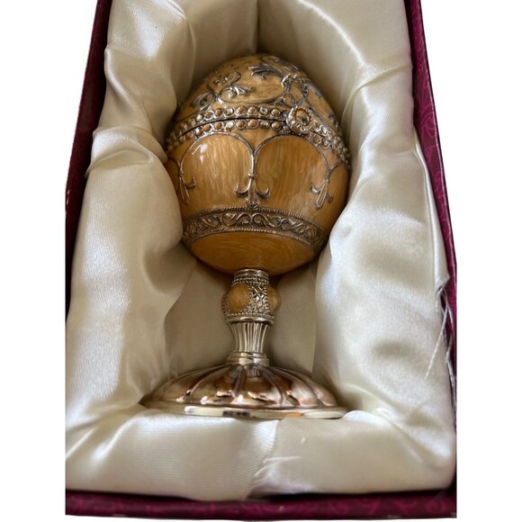 Home Accents Musical Egg Ornate Silver Gold Butterfly Original Box Working - Picture 5 of 6